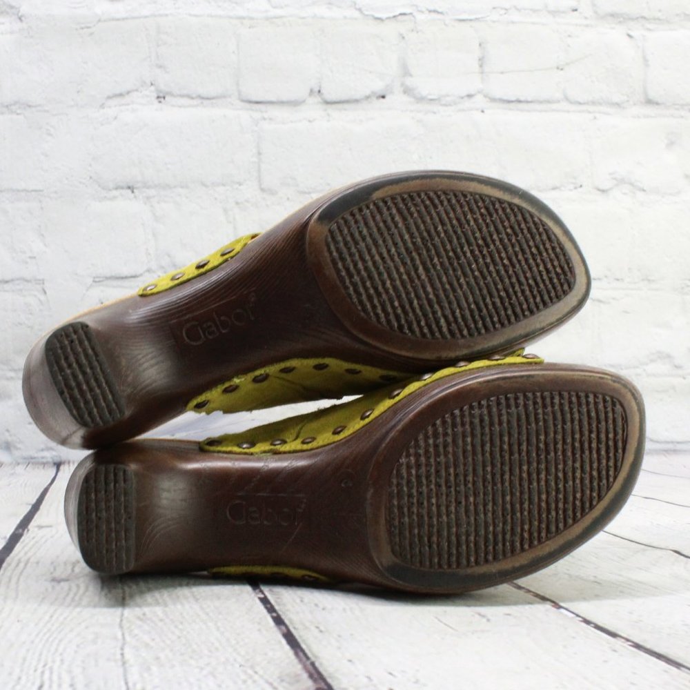 Gabor Green Suede Toe Post Block Heeled Slip on Sandals Size US 6 - Picture 9 of 9